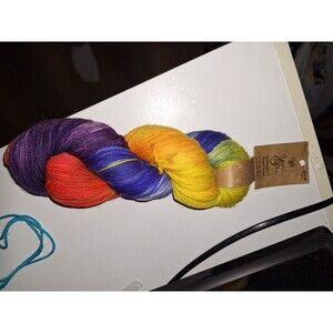 1 Hank Yarn Bee Authentic Hand-Dyed Amber Medallion RGB Pride Sock weight